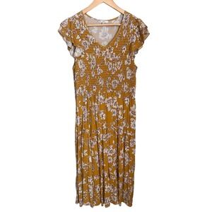 Yellow Floral Maxi Dress Size XL